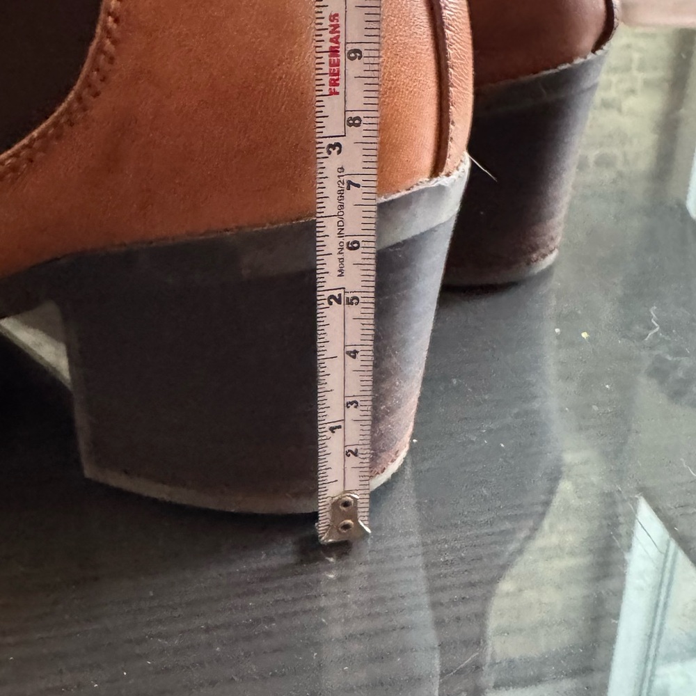 Harlow tan Brown Leather Ankle Boots 7.5 - Picture 8 of 8